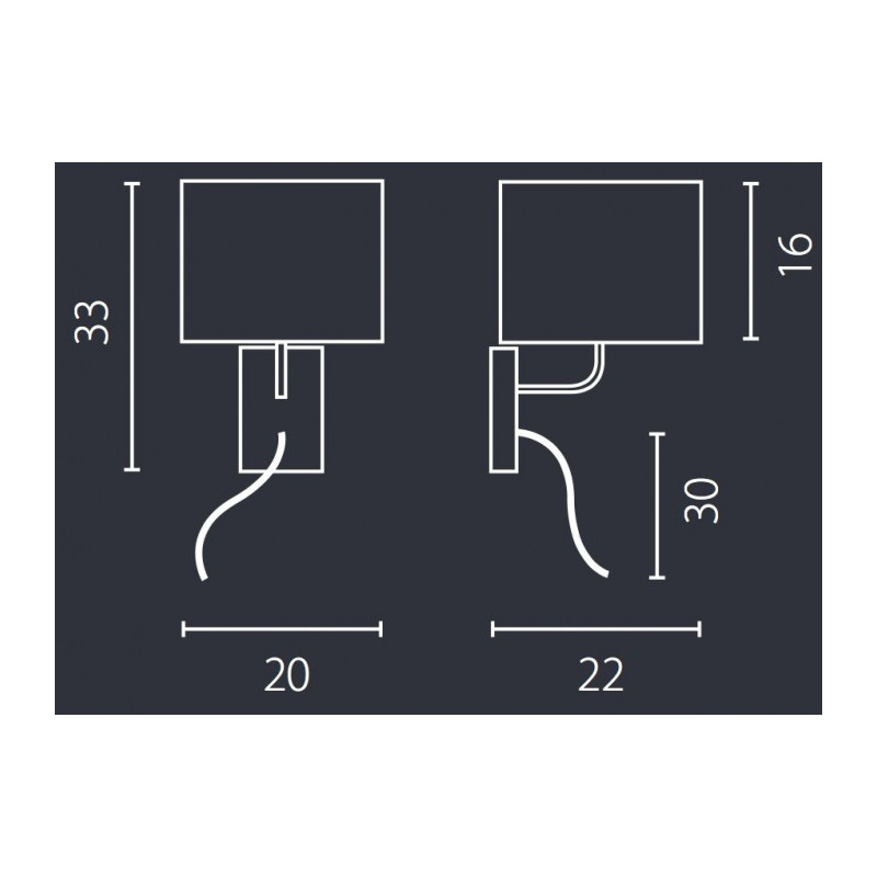 Applique LED E27 + placage Power LED 