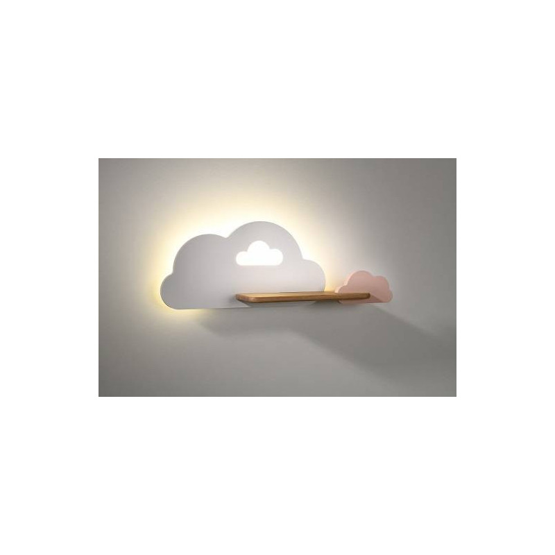 Applique murale avec étagère CLOUD 5W 4000K - blanc / rose 