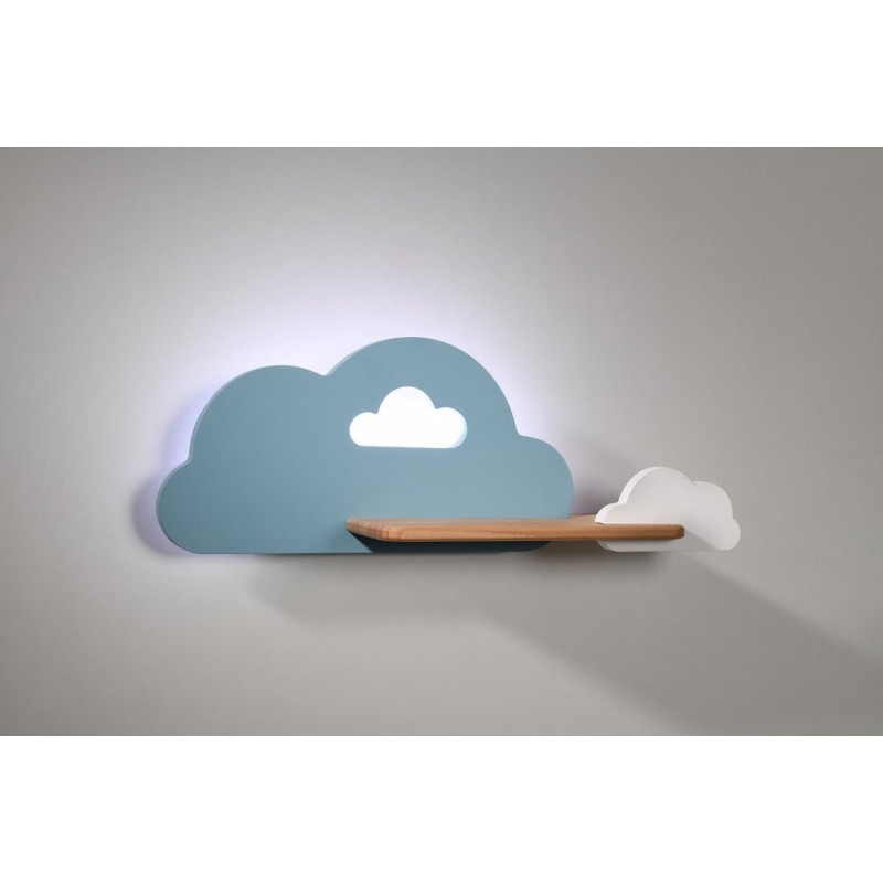 Applique murale avec étagère CLOUD LED 5W 4000K - bleu / blanc 