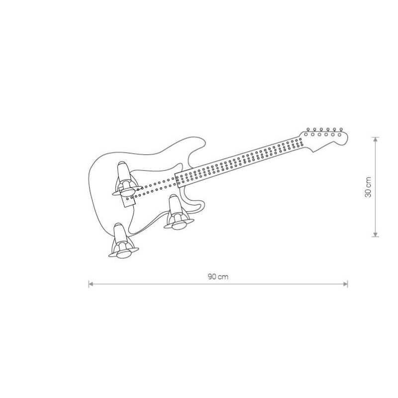 Applique GUITAR III 3xE14 - rouge / blanc 