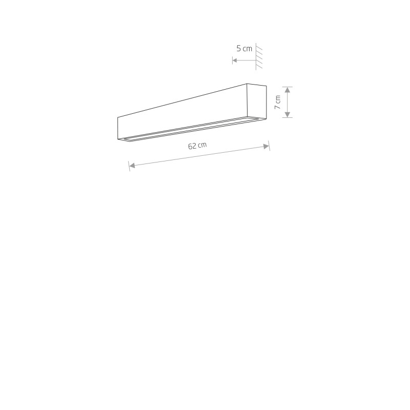 Applique STRAIGHT S 60 LED T8 11W 3000K - graphite 