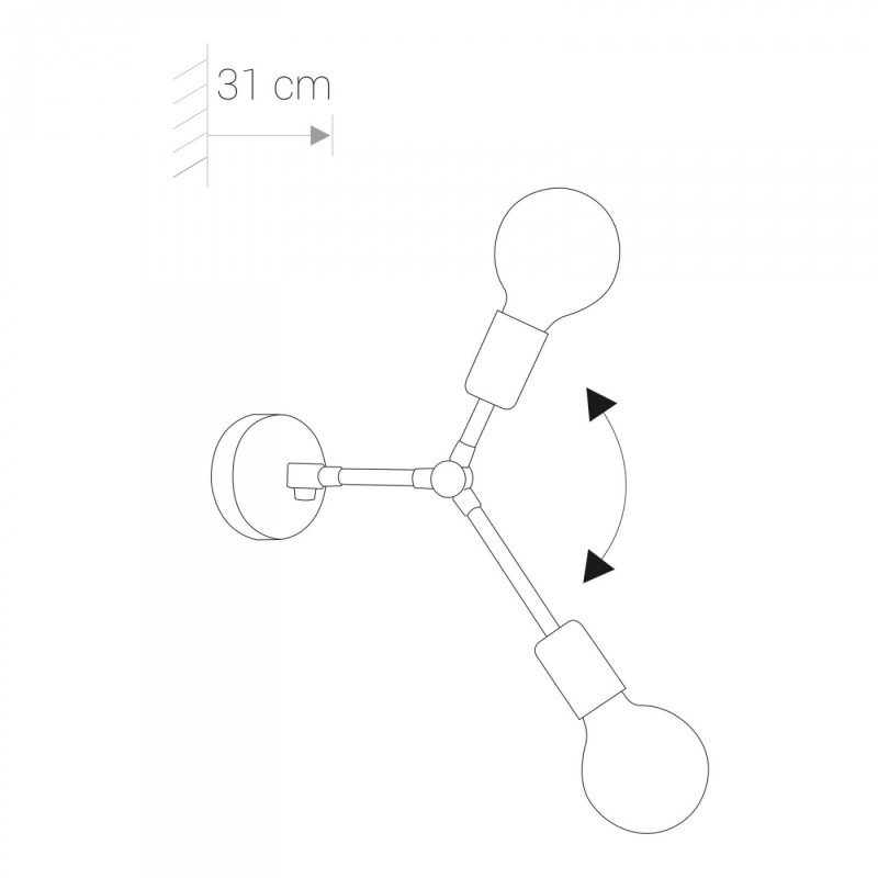 Applique TWIG 2 E27 - noir 