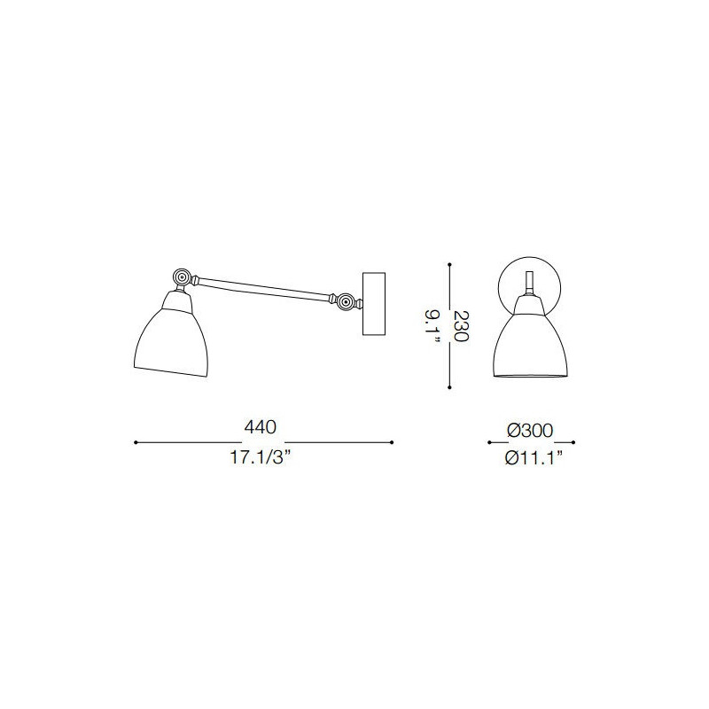 Applique NEWTON AP1 E27 brunie 