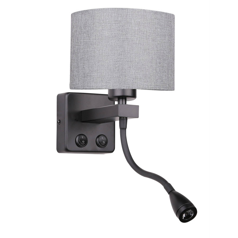 Applique POLO E27 + LED 2W 3200K - noir / gris 