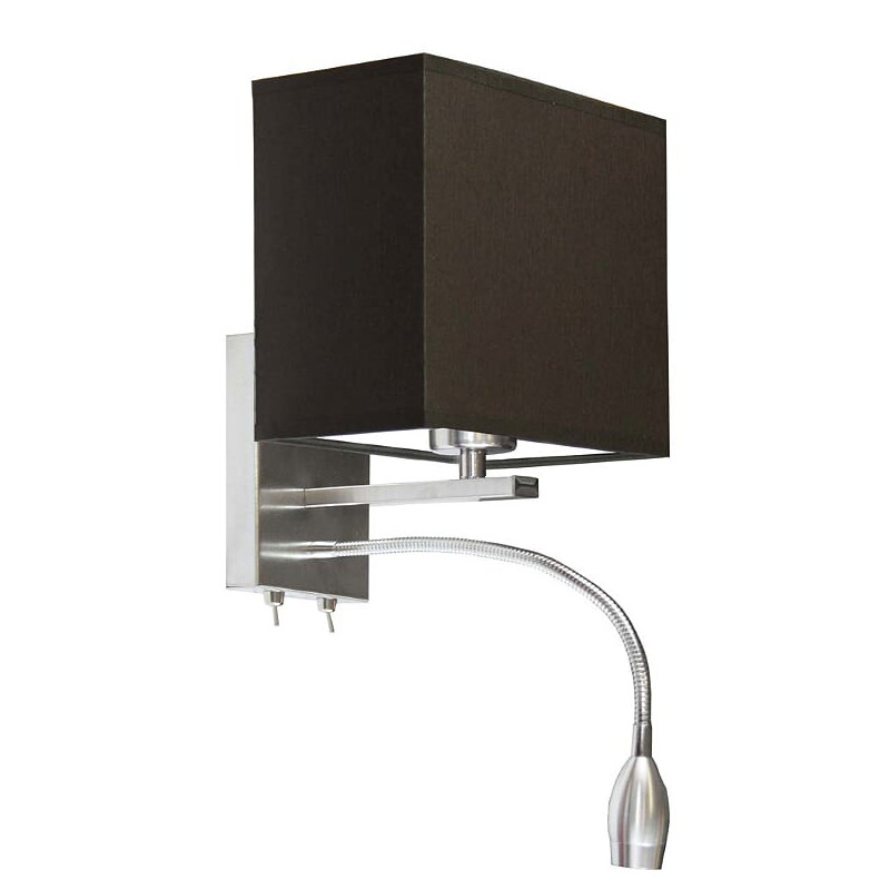 Applique ADDIS E27 + LED - acier / marron 