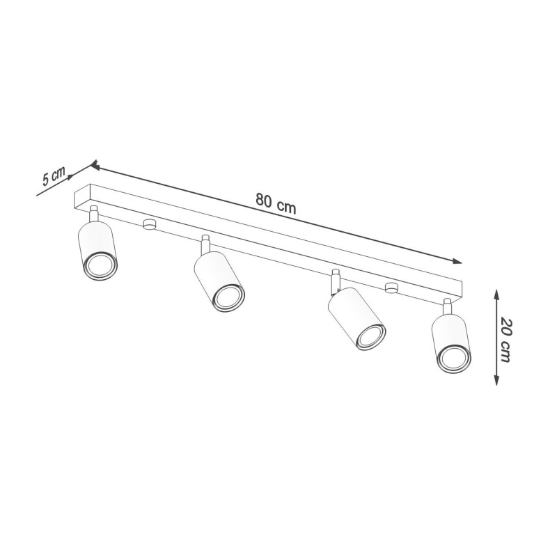 Applique & plafonnier BERG 4xGU10 - bois / chrome 