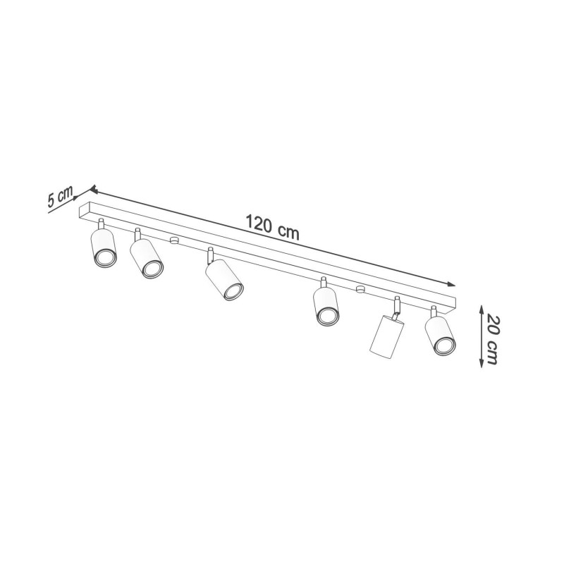 Applique & plafonnier BERG 6xGU10 - bois / chrome 