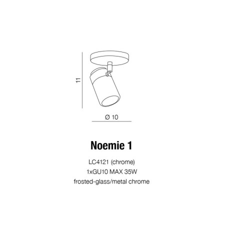 Applique & plafonnier NOEMIE 1 GU10 IP44 - chrome 