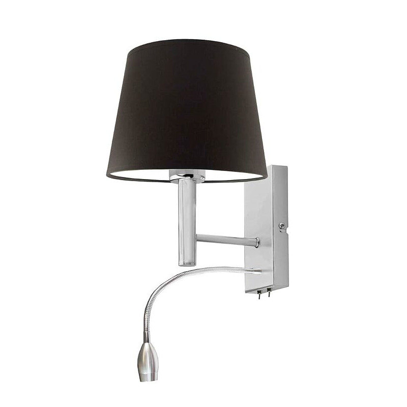 Applique AUSTIN E27 + LED - acier / marron 