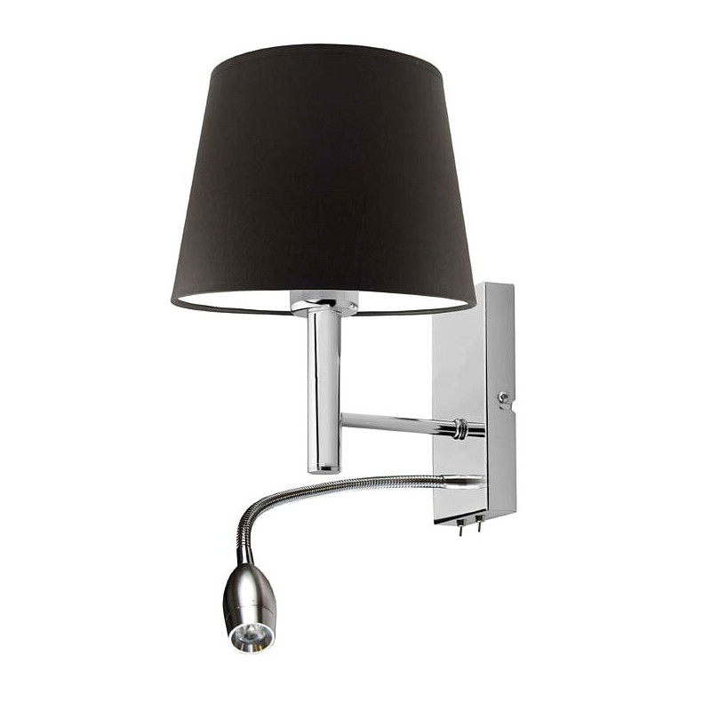 Applique AUSTIN E27 + LED - chrome / marron 