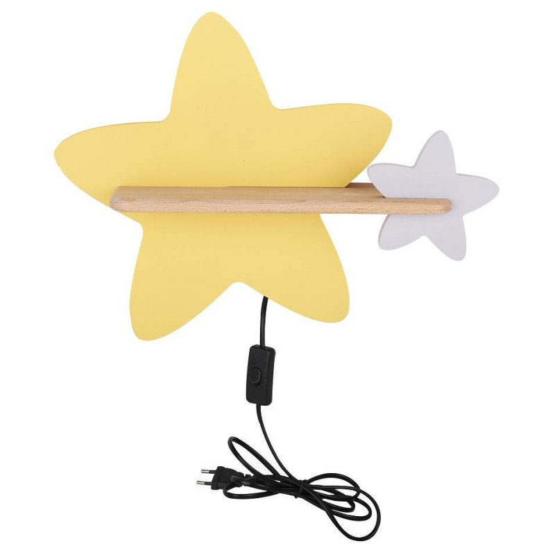 Applique avec étagère KIDS STAR LED câble 5W 4000K - jaune 