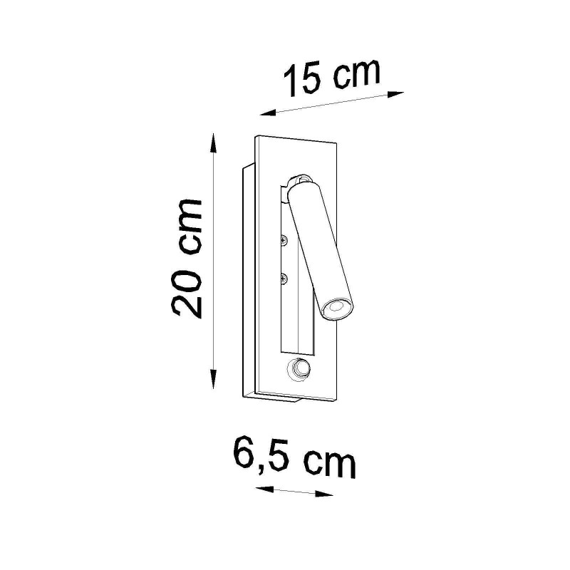 Applique avec interrupteur ENIF G9 - noir 