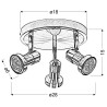 Applique et plafonnier ARKON 3xGU10 - nickel / chrome 