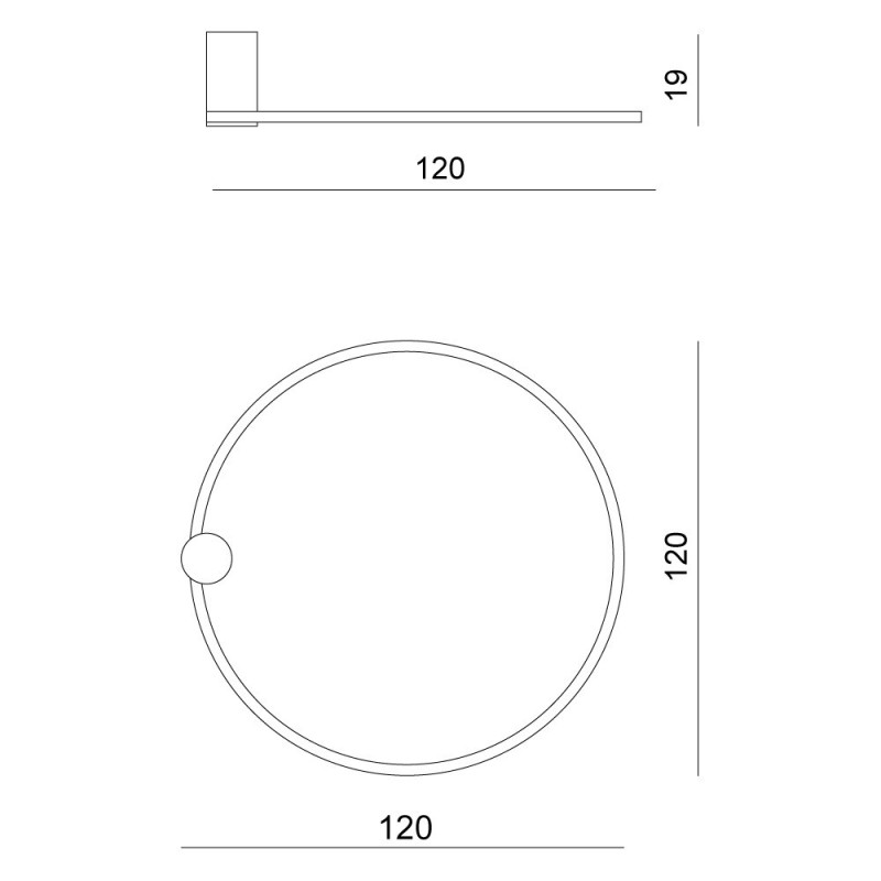 Applique ECHO Koło 120 LED 48W 3000K 