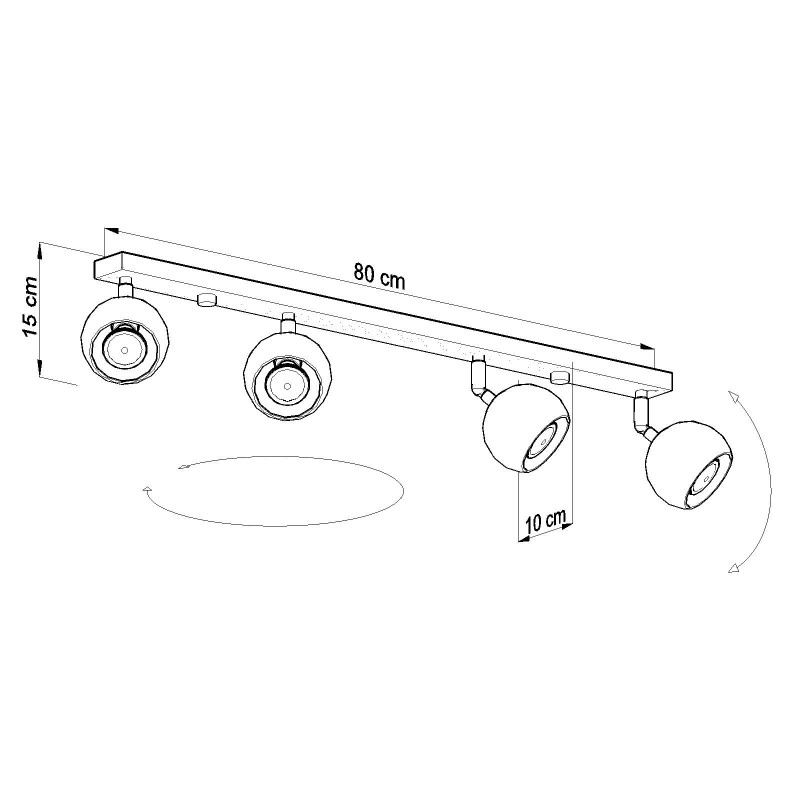 Applique et plafonnier OCULARE 4L GU10 - blanc 