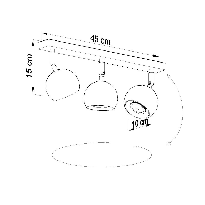 Applique et plafonnier OCULARE 3 GU10 - blanc 