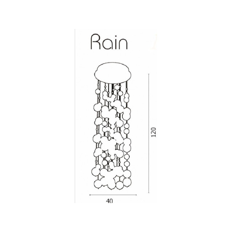 Lampe AZZARDO RAIN GU10 4x50W chromé Cristal