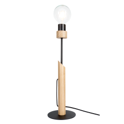 Lampe à poser SOLAGNE E27 50 cm - bois / noir 