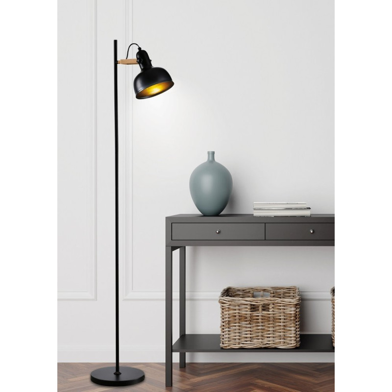 Lampadaire RENO E27 - noir / cuivre 