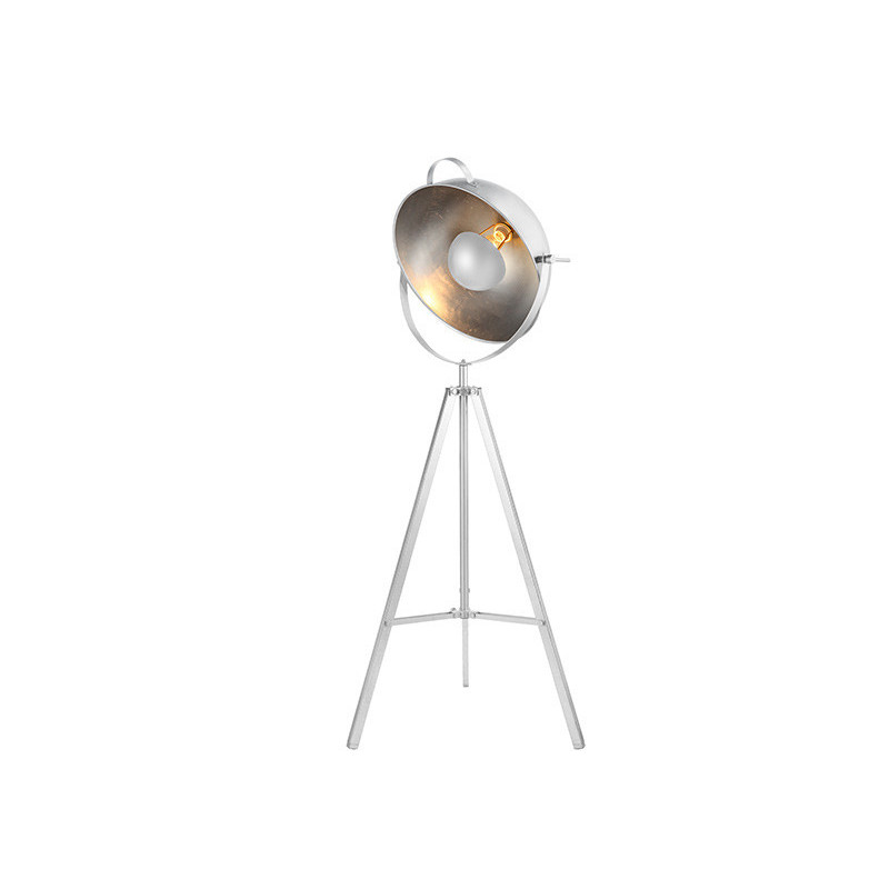 Lampadaire TOMA E27 60W blanc / argent 