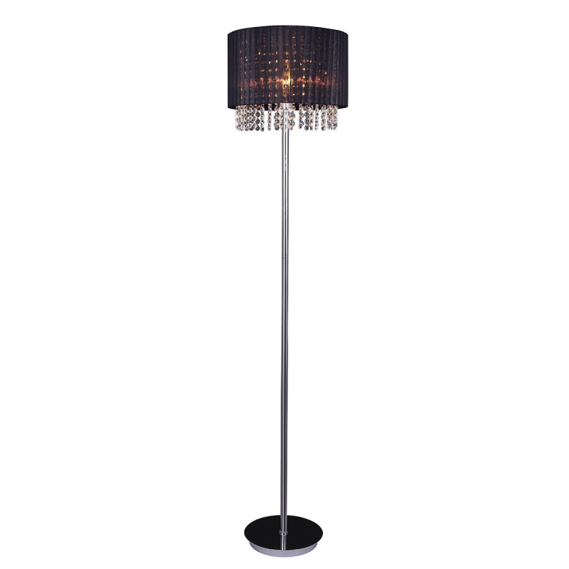 Lampadaire STRA E27 chrome / noir 