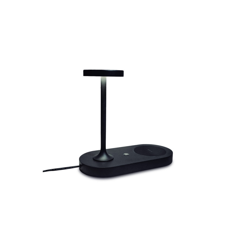 Lampe à poser CERES LED 6W 3000K + INDUCTION + USB - noir 