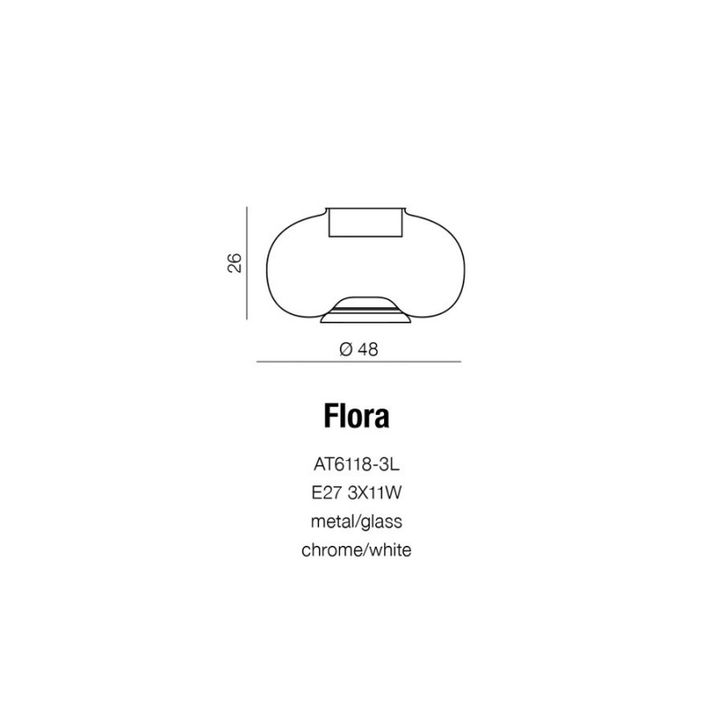 Lampe à poser FLORA E27 blanc, chromé 