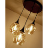 Lampe Suspendue design ASPA RO 3xE27 - noir / ambre