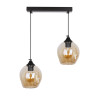 Suspension design ASPA 2xE27 - noir / ambre