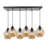 Suspension luminaire design ASPA 6xE27 - noir / ambre