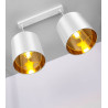 Suspension luminaire design ATLANTA bande 2xE27 - blanc / or