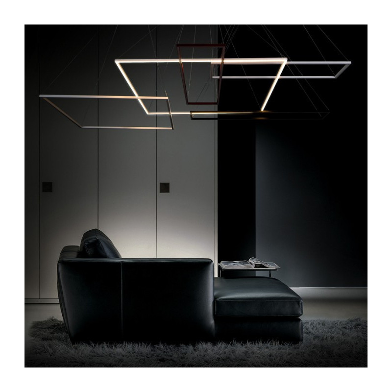 Lampe Design suspendue AKIRA LED large 50W noir ou blanc