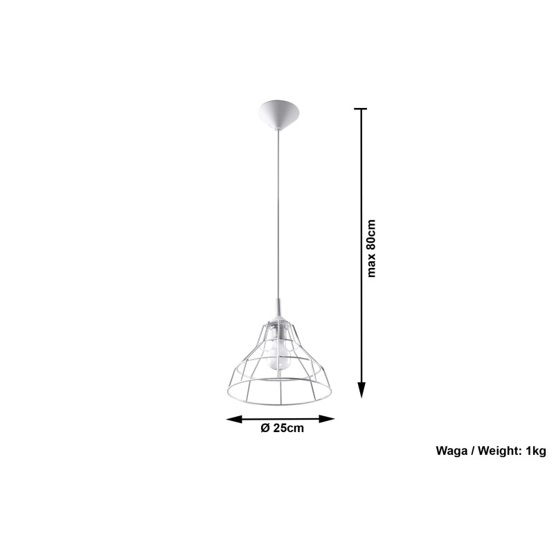 Suspension industrielle Design ANATA E27 - blanc