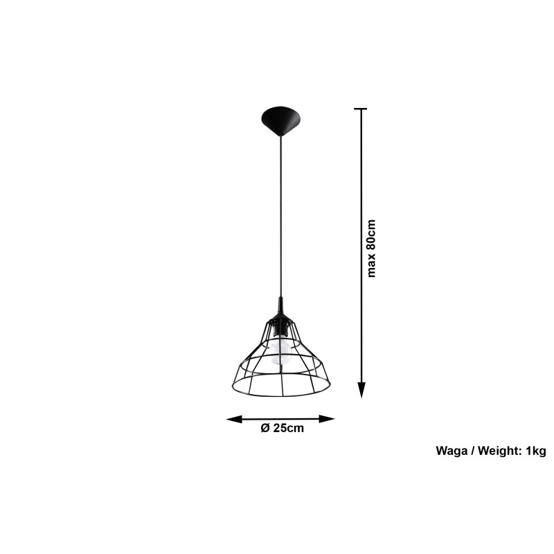 Luminaire Industriel Suspension ANATA E27 - noir