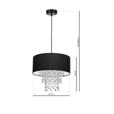 Lampe Suspendue avec abat-jour ALMERIA E27 - noir / chrome