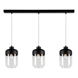 Lampe Suspendue design AMARETTO 3xE27 - noir / transparent