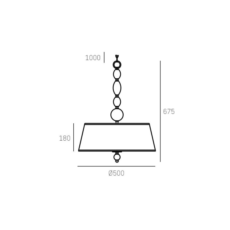 Lampe Suspendue avec abat-jou CANCUN IV 4xE27 - blanc / chrome