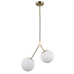 Lampe Suspendue design CASERTA 2xE14 - brun antique / blanc