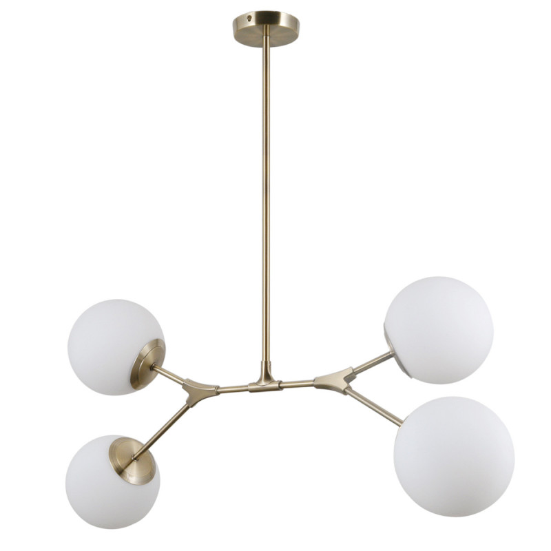 Suspension design CASERTA 4xE14 - brun antique / blanc