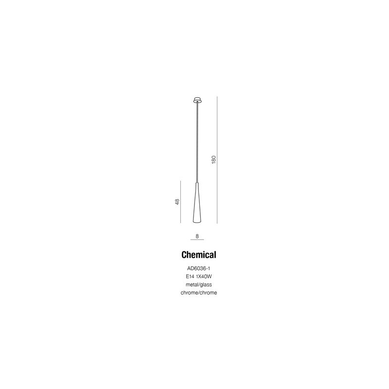 Suspension luminaire CHEMICAL E14 40W chromé