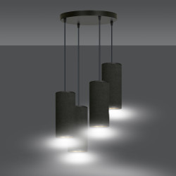 Suspension luminaire design BENTE 4 BL PREMIUM NOIR Ø35 4xE27 - noir