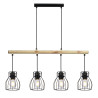 Luminaire Industriel Suspension BERNITA 4xE27 - noir