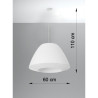 Suspension luminaire BELLA 60cm 3xE27 - blanc