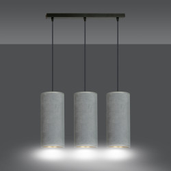 Lampe Suspendue design BENTE 3 BL GRIS 3xE27 - gris