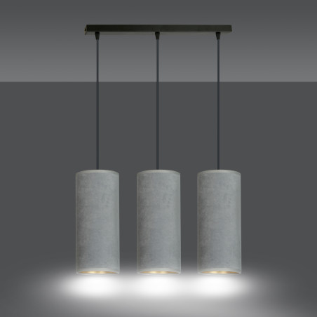Lampe Suspendue design BENTE 3 BL GRIS 3xE27 - gris
