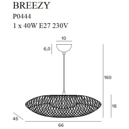 Lampe Suspendue design BREEZY Ø66 E27 - or