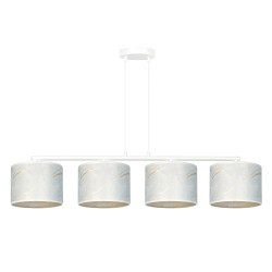 Lampe Suspendue design BRODDI 4xE27 - blanc / or