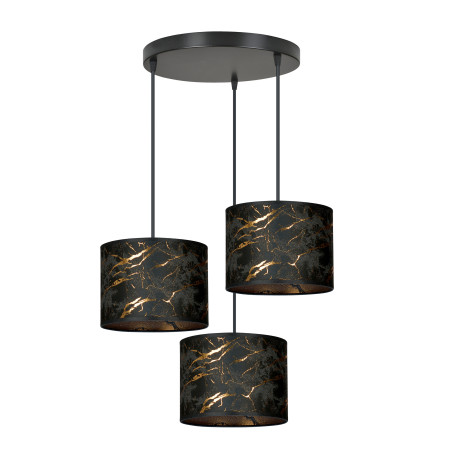 Lampe Suspendue design BRODDI ROUND 3xE27 - noir / or
