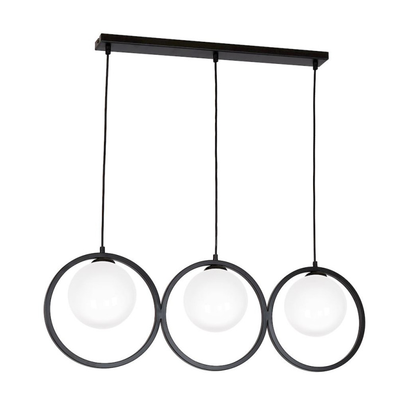 Suspension luminaire BOSTON MLP5595 3xE14 - noir / blanc