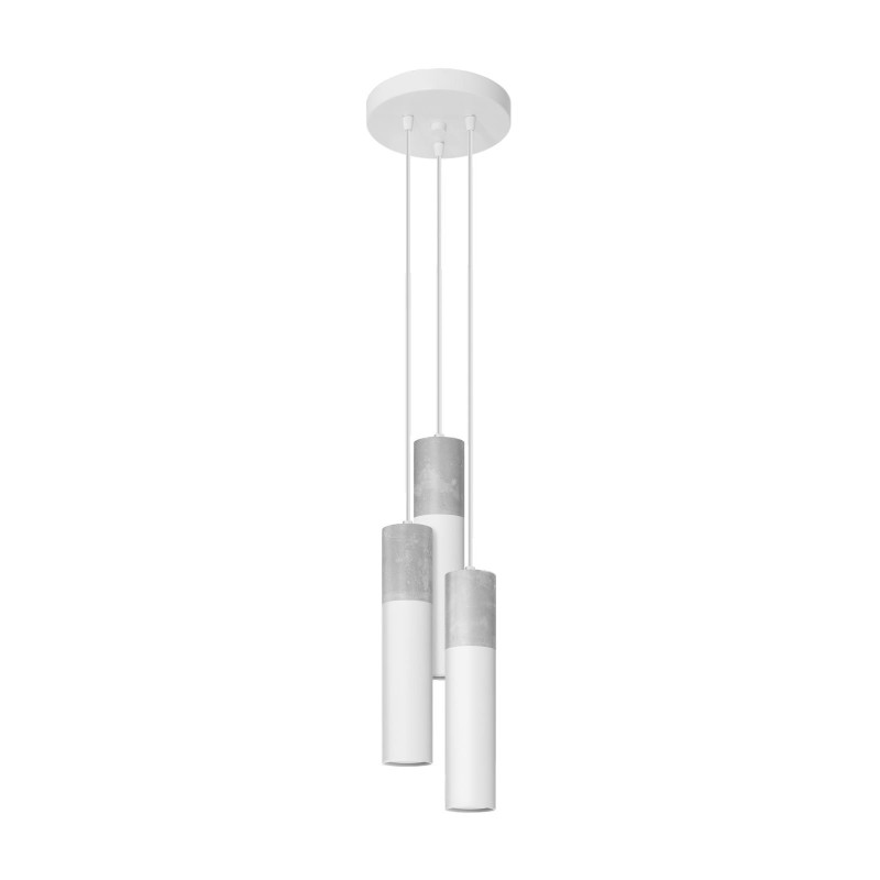 Suspension luminaire design BORGIO 3xGU10 - blanc / gris